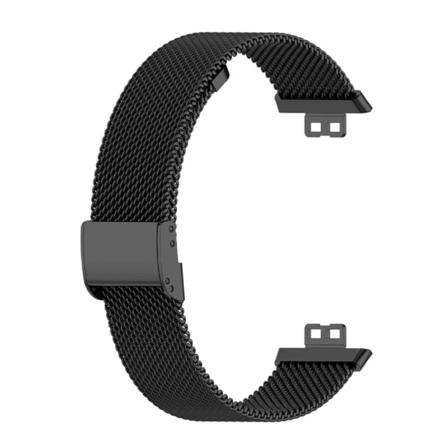Huawei Watch Fit milanesisk urrem i rustfrit stål - Sort Black