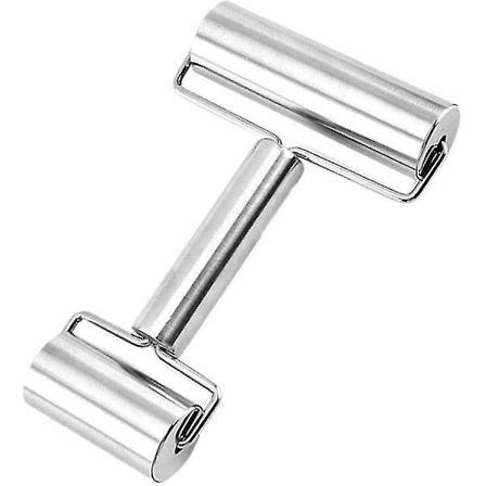 Rustfri Kjevle Deigrullverktøy Dobbel Kjevle Non-Stick Rulling 1stk-sølv