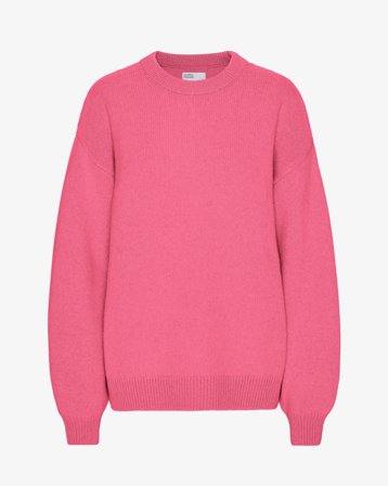 Oversized Merino Wool Crew - Bubblegum Pink S
