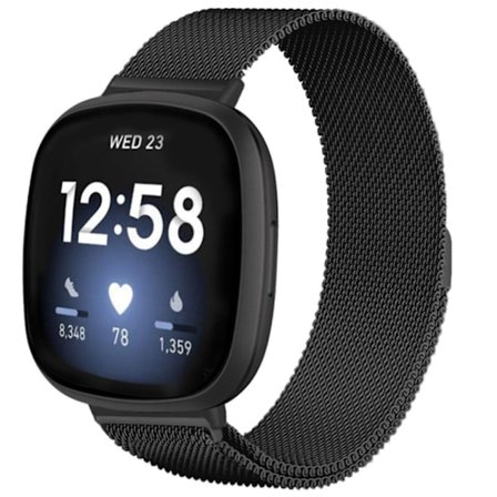 Mjukt Fitbit Versa 4 etc. band - Svart