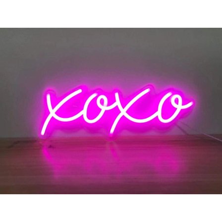Neon LED -logo xoxo Yövalo USB-käyttöinen koristeellinen katos lo