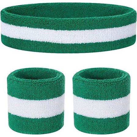 Sweatband Set for Kids - Cotton Headband and Wristbands for Sports (1 Headband + 2 Wristbands)