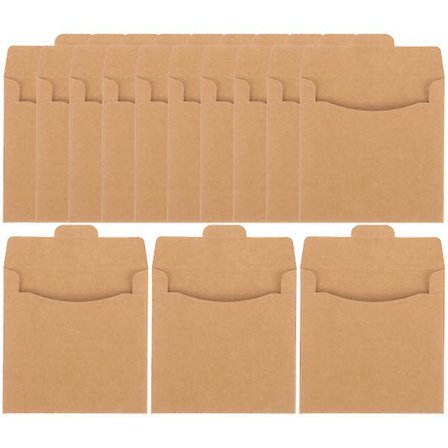 50 st Kraftpapper CD-fodral DVD-förpackningspåse CD-förvaringspåse CD-kuvert Ljusbrun 15X12CM