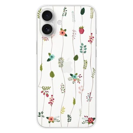 Silikonskal - Kompatibel med Apple iPhone 16 Plus - design med upphöjda blommor