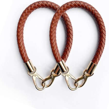 2 stk. 40 cm Håndveske Reim Erstatningshåndtak Lær Veskehåndtak Brun Håndveske Erstatningshåndtak DIY Vesketilbehør Veske Reim med Liten Nøkkelring