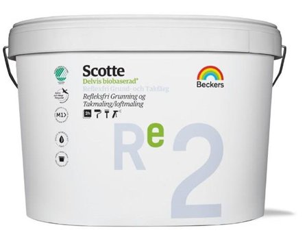 Beckers Grund- och täckfärg, Scotte Re2 helmatt, 10L, Vit, Färg & tapeter