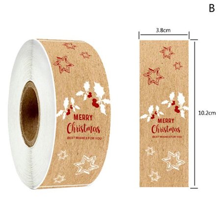 150 st/rulle God Jul klistermärken rektangulära julklappar B