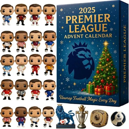 2025 Christmas Premier League Julekalender Overraskelsesboks, Juletræsdekoration Akryl Tegneserie Vedhæng