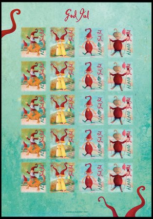 Åland - Julemærkeark 2007 - Ufoldet - Selvklæbende