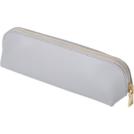 Pennfodral i läder, ultratunn design, pennfodral med dragkedja i metall, lämplig för studenter, kontor, högskola, mellanstadium