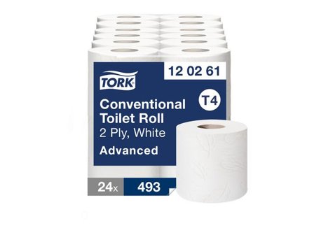 TORK Toalettpapper Advanced T4, 2-lagers, 493ark, präglad, 100mm, vit 4/fp - Lyreco - Städ och hygien - Toalettpapper och torkpapper - Toalettpapper -
