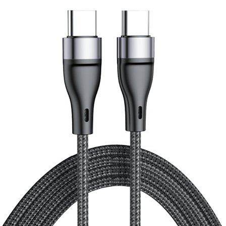 QU-USB C till USB C Snabbladdningskabel PD 60W Typ C Laddningssladd Nylon 3A Snabbladdningskabel