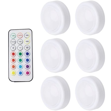 Nattlampa LED Pickup-lampa Trådlös Fjärrkontroll 12 Färger RGB Sovrum Vägg Skåp Batteridriven Spotlight