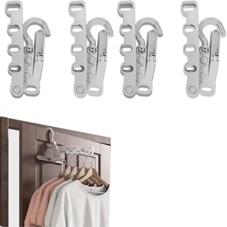 Firesæt - Foldbar bøjle - Rejsebøjle - Med 5 huller - Grå - Velegnet til altan, badeværelse