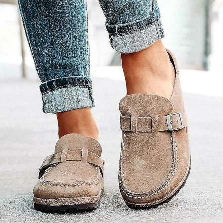 Kvinners Casual Comfy Clogs Suede Slip On Sandaler Sommer Hjemmekontor Sko
