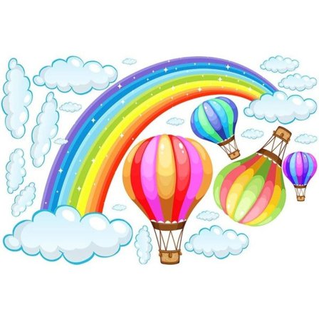 Hjem Tegnefilm Dekoration Klistermærker Væg Regnbue Aftageligt Væg Mønster Hjem Indretning Tykke Latex Balloner (flerfarvet, en one size)