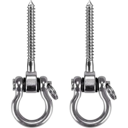 2 stk. skruekrok, kraftig 304 rustfritt stål 180° tak