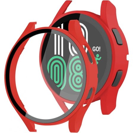 För kompatibel Samsung Galaxy Watch 4 44mm fodral härdat glas skärmskydd hårt matt PC skyddande ram reptålig full täckning Galax