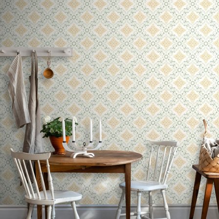 Duro Tapet, Dahlströmskagården 686-01 Gammalsvenska QuickUp, L, Gul, Färg & tapeter