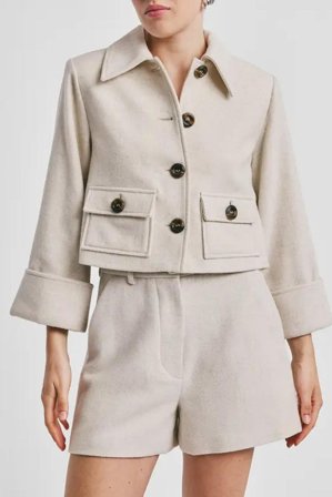 Tailored Structured Jacket Vintage White M