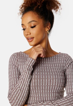 BUBBLEROOM Reina rib dress Brown Klær