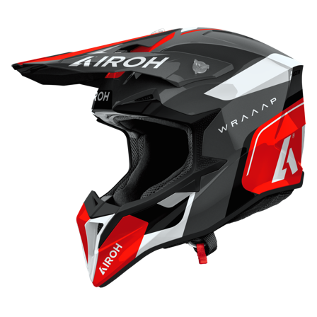 Crosshjelm Airoh Wraaap Conquer (2026) Rød glans S