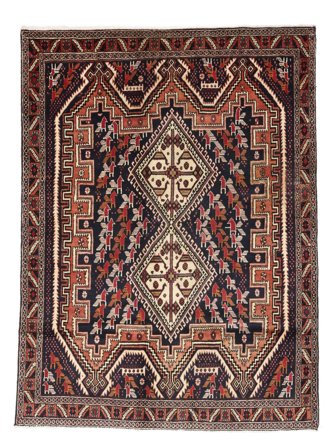 Afshar Shahre Babak Rug 132X175 Black/Dark Red Wool