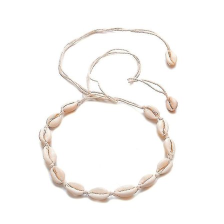 Halskæde med hvide muslingeskaller - hvid