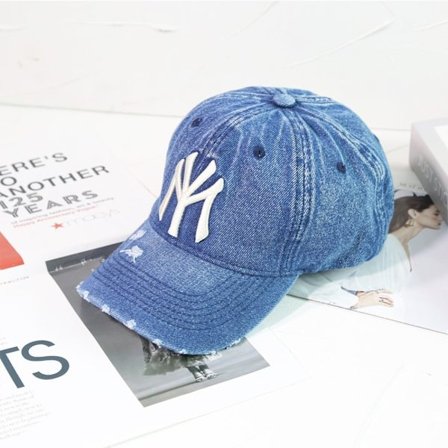 Vasket denim baseballcaps svart vintage Y2k pappa hatter BLÅ BLÅ