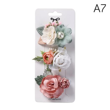 3 St/ Set Konstgjorda Blomma Baby Hårklämmor Pearl Chiffong N