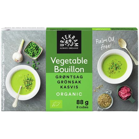Urtekram Boullion m. grøntsager Ø 8 stk. á 11 g, Helse & Madvarer, Krydderier, Bouillon