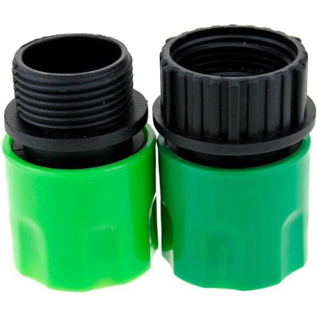 Expanderbar trädgårdsslang HANE OCH HONA Adaptrar Koppling för kran och spray (Grön)