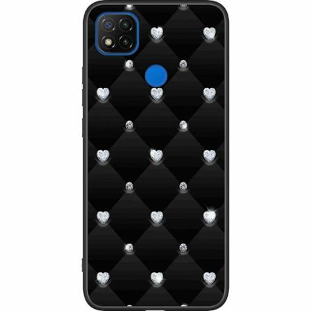 Xiaomi Redmi 9c Svart Skal Diamant Hjärta