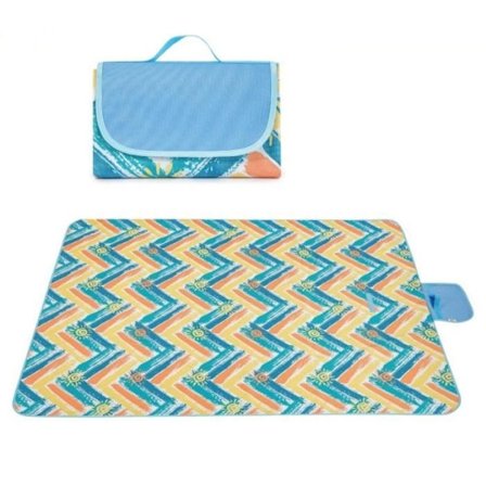 (sininen) Kokoontaitettava ulkopiknikviltti, vedenpitävä ja hiekanpitävä retkeilyyn, rannalle, puistoon - 145*200CM - sininen