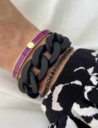 By Jolima Marbella Bracelet, Matte - Black - ONE SIZE x 22