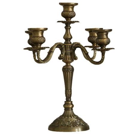 Metall Ljusstake, 5 Armar Bröllopsljusstake för Heminredning