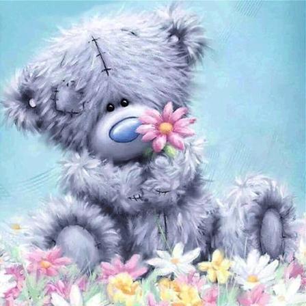 Gör-det-själv 5D Diamond painting Rund Borr Kristall Strassbilder Hantverk För Hem Väggdekor Present Tatty Teddy 12x12 tum,