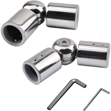 Justerbar hörnkoppling, 2 st Rostfritt stål Gardinstång Armbågskoppling 90 grader till 180 grader Kraftig ledad armbågskoppling för 1 tum