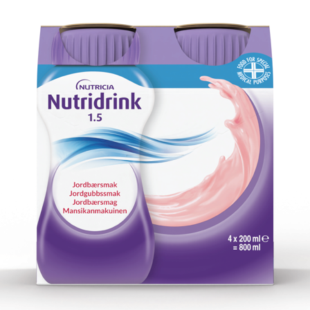Nutridrink Næringsdrikk, Jordbær, 4x200 ml