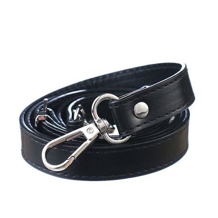 120 cm læderrem håndtaske bælter SORT&SØLV