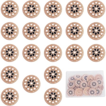 2025 Seneste Model 20 stk. 25 mm 1 tomme Metal Knapper Imitation Perle Knap Dekorationssæt til Frakker