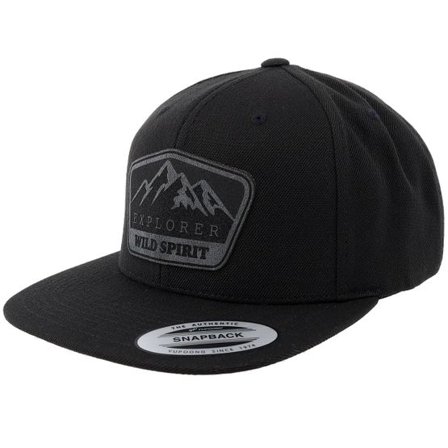 Wild Spirit - Svart snapback Keps - Mountain Explorer Black Patch Wide Black/Black Snapback @ Hatstore