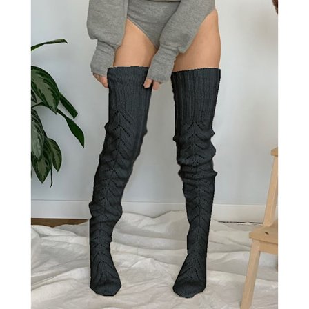 Daily Wear Lår Høj Strik Ben Vinter Varm Lang Jul Sok