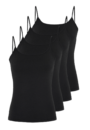 JBS of Denmark 4-pack Bambu, Linne Smala Axelband, Grå Linnen Dam Svart L