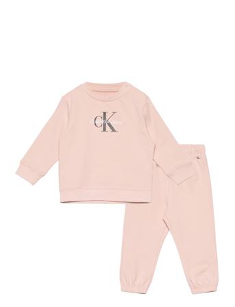 Monogram Cn Sweatshirt Set Sets Sweatsuits Rosa Calvin Klein*Betinget Tilbud