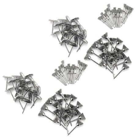 Stålbørste til 120 stk. 3 mm skaft trådbørste mini boremaskine roterende værktøj til metal rust Poli.pa