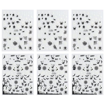 IC Halloween-kynsikoristeet 3D-loistavat Halloween-kynnet Liima-tyyli 1