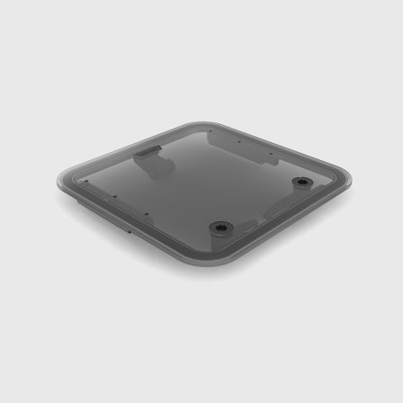 Luk pokładowy Lewmar Ultra-Low Profile 41, z zawiasem ciernym, 90°, 174 x 419 mm (wymiar wycięcia), 237 x 482 mm (wymiar zewnętrzny), srebrny/szary - 