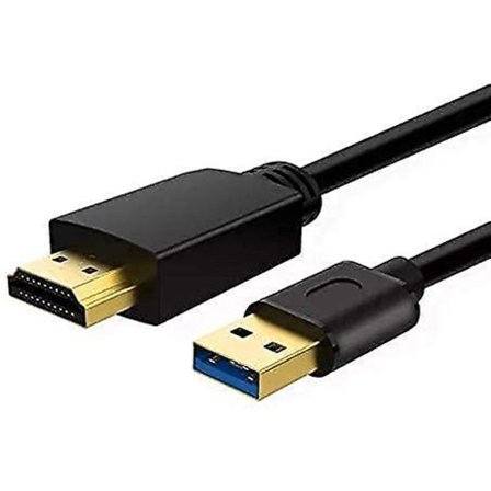 Usb till Hdmi-adapterkabel för Mac Os Windows 10/8/7/vista/xp, Usb 3.0 till Hdmi-hane Hd 1080p-skärm, ljud- och videokonverterkabel 6,6 fot