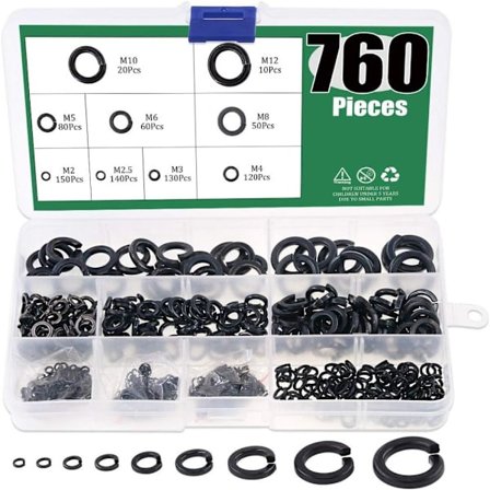 760 Stk Spring Lock Skive Split Skive Sortimentssæt